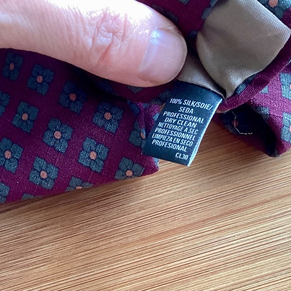 Enrico Mantoni Made In Italy Silk Tie Burgundy Floral Fall Matte Woven Vintage - Picture 4 of 10